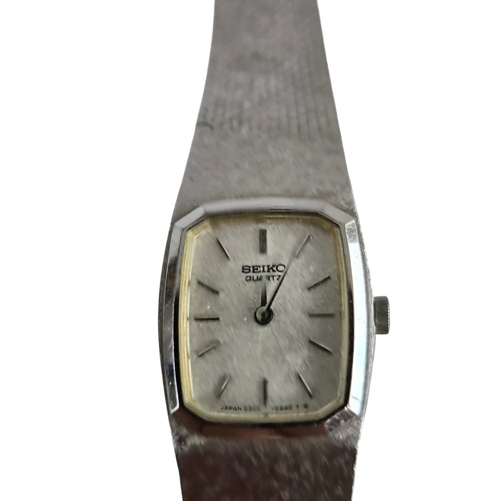Seiko 2320-5169 Quartz Watch Women Silver Tone Mesh Band S 4.5 Vintage Tested